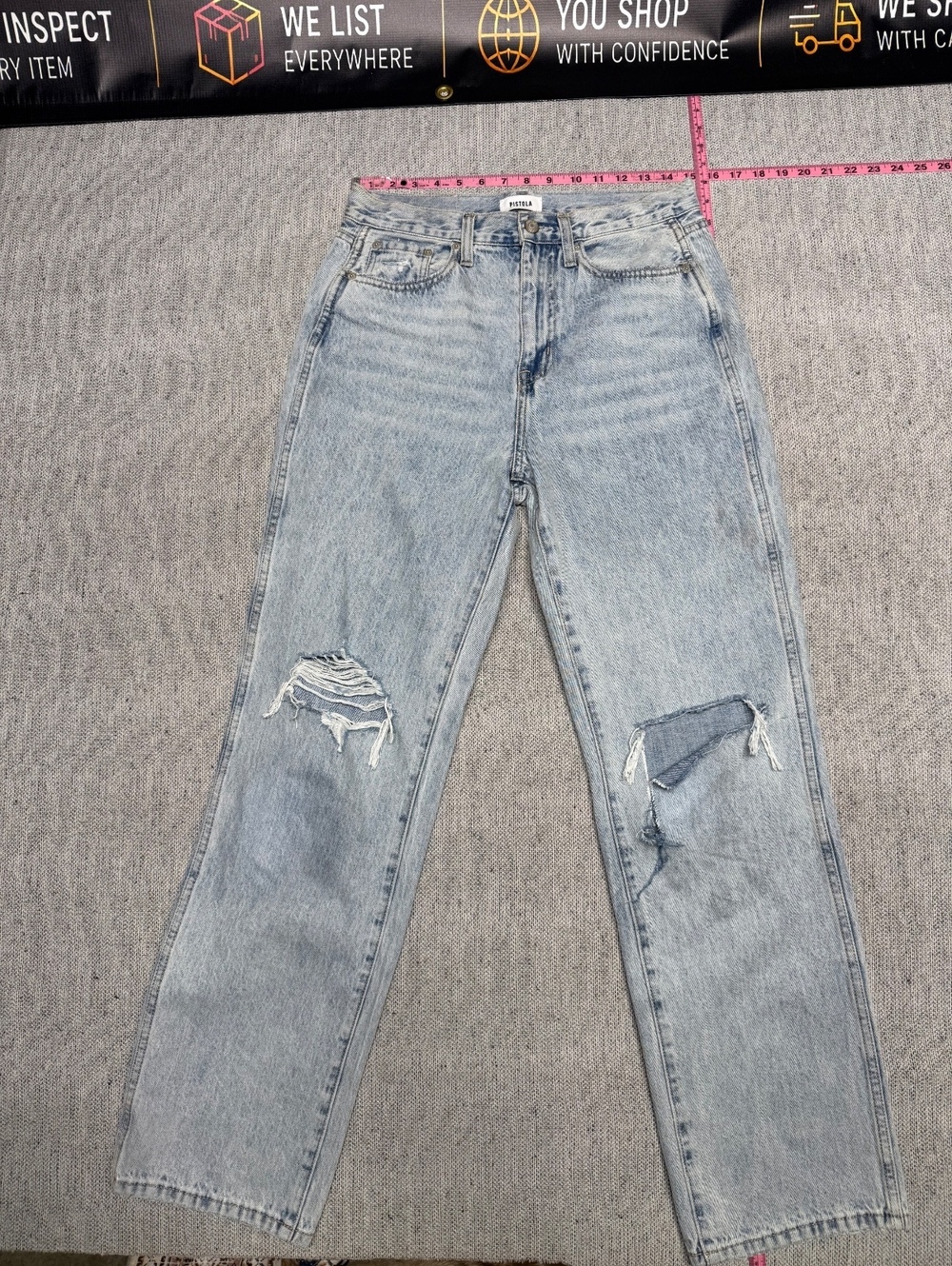 Pistola Light Wash Distressed Denim Jeans Size 28